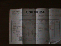 VJENČANI LIST - VELEMERIĆ - 1913.