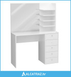 FMD toaletni stolić s ogledalom 105 x 39,9 x 140,5 cm bijeli - NOVO