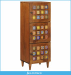 Highboard s pohranom Orah 40 x 33 x 110 cm Čvrsto drvo manga - NOVO