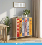 Komoda ESSEN Uzorak suncokreta 66 x 36,5 x 75 cm Sonoma - NOVO