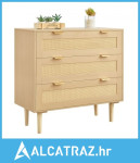 Komoda od ratana s 3 ladice, moderna komoda za spavaću sobu, komoda od