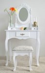 Toaletni stol shabby chic + ogledalo i stolica - Kozmetički stol -NOVO
