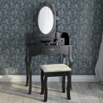 Toaletni stol antikni rustikalni sa ogledalom i stolicom