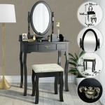 Toaletni stol za šminkanje + ogledalo i stolica - Toaletni stol NOVO