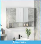 Kupaonski ormar s ogledalom Zidne Beton siva 80 x 17 x 55 cm - NOVO