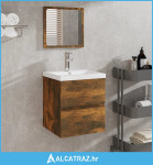 Kupaonski ormarić s umivaonikom i ogledalom smeđa boja hrasta - NOVO