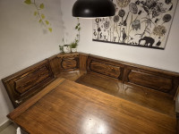 Kutna klupa od punog drveta