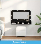 LED ogledalo s ormarom u crnom hrastu - 90x31.5x62 cm - NOVO