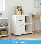 Mobilni ormar Bijelo 63,5 x 39 x 65,5 cm Čvrsto borovo drvo - NOVO