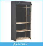 Ormar s 3 razine od tkanine 79 x 40 x 170 cm sivi - NOVO