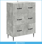 Ormar s ladicama Betonska siva 66 x 34,5 x 89,5 cm - NOVO
