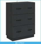 Ormar s ladicama Crna 66 x 34,5 x 87 cm Konstruirano drvo - NOVO