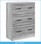 Ormar s ladicama Siva sonoma 66 x 34,5 x 87 cm - NOVO