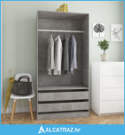 Ormar siva boja betona 100 x 50 x 200 cm od konstruiranog drva - NOVO