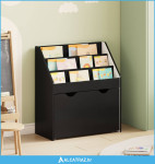 Polica za knjige za djecu s ladicama Crna 60 x 29,5 x 69 cm - NOVO