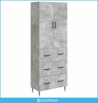 Set ormara 2 pcs Betonska siva 66 x 34,5 x 90 cm - NOVO