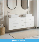 Set ormarića za kupaonicu 3 kom. Bijela 136 x 35 x 80 cm - NOVO