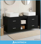 Set ormarića za kupaonicu 3 kom. Crni hrast 129 x 41 x 80 cm - NOVO