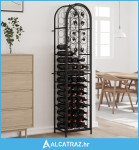Stalak za vino za 73 boce crni 45 x 36 x 200 cm kovano željezo - NOVO