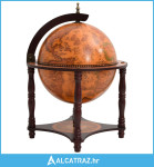 Stalak za vino u obliku globusa smeđi masivno drvo eukaliptusa - NOVO