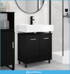 Toaletna jedinica Crna 60 x 35 x 60 cm Konstruirano drvo - NOVO
