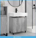 Toaletna jedinica Siva Sonoma 60 x 35 x 60 cm Konstruirano drvo - NOVO
