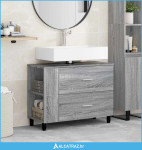 Toaletna jedinica Siva Sonoma 80 x 35 x 60 cm Konstruirano drvo - NOVO