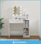 Toaletni stolić s LED Bijela visokog sjaja 86,5x35x136 cm - NOVO
