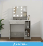 Toaletni stolić s LED Siva betona 86,5x35x136 cm - NOVO