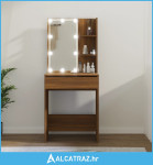 Toaletni stolić s LED svjetlima boja smeđeg hrasta 60x40x140 cm - NOVO