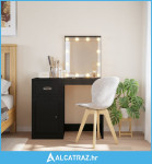 Toaletni stolić s LED svjetlima crni 90 x 42 x 132,5 cm - NOVO