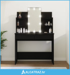 Toaletni stolić s LED svjetlima crni 96 x 40 x 142 cm - NOVO