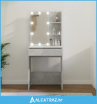 Toaletni stolić s LED svjetlima siva boja betona 60x40x140 cm - NOVO
