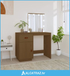 Toaletni stolić s LED svjetlom boja meda 95x50x133,5cm borovina - NOVO
