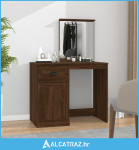 Toaletni stolić s ogledalom boja hrasta 90x50x132,5cm drveni - NOVO