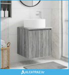 Umivaonik s policom za zid Siva Sonoma 49,5 x 44,5 x 65,5 cm - NOVO