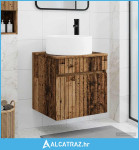 Umivaonik s policom za zid Staro drvo 49 x 44,5 x 65,5 cm - NOVO