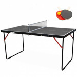 MUWO Sklopivi mini stolni tenis za unutarnju upotrebu 137 x 76 cm Crni