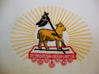 TABLETIĆ sa Čipkom - JANJE BOŽJE - Ovalni podmetać 54 cm x 39 cm