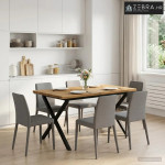 Kvadratni blagovaonski stol 120 x 80 x 75 cm - Izbijeljena i crna 120