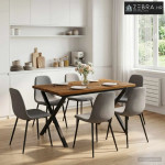 Kvadratni blagovaonski stol 120 x 80 x 75 cm - Prirodna i crna 120 x 8