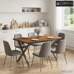 Kvadratni blagovaonski stol 120 x 80 x 75 cm - Prirodno, kava 120 x 80