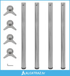 242137 4 Height Adjustable Table Legs Brushed Nickel 870 mm - NOVO