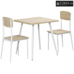 3-dijelni blagovaonski set, stol s 2 stolice, metalni okvir, prirodna/