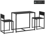 3-dijelni set barskih stolova, visoki set stolova, 3-dijelni, 2 stolic