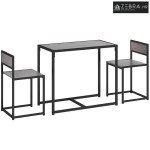 3-dijelni set barskih stolova, visoki set stolova, 3-dijelni, 2 stolic