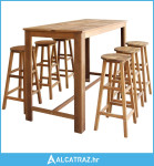 7-dijelni set barskih stolaca i stola od masivnog bagremovog drva - NO