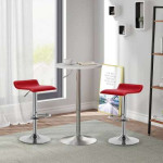 Bjele Barske stolice 2 kom, visinski , sjedalo od umjetne kože