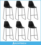 Barske stolice 6 kom crne plastične - NOVO