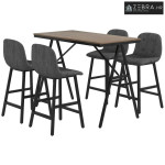 Barski set, 5 dijelova, stol i 4 stolice, tapeciranje gumbima, debela